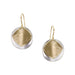 Medium Concave Disc and Diamond Wire Earrings by Marjorie Baer, handcrafted jewelry made in California