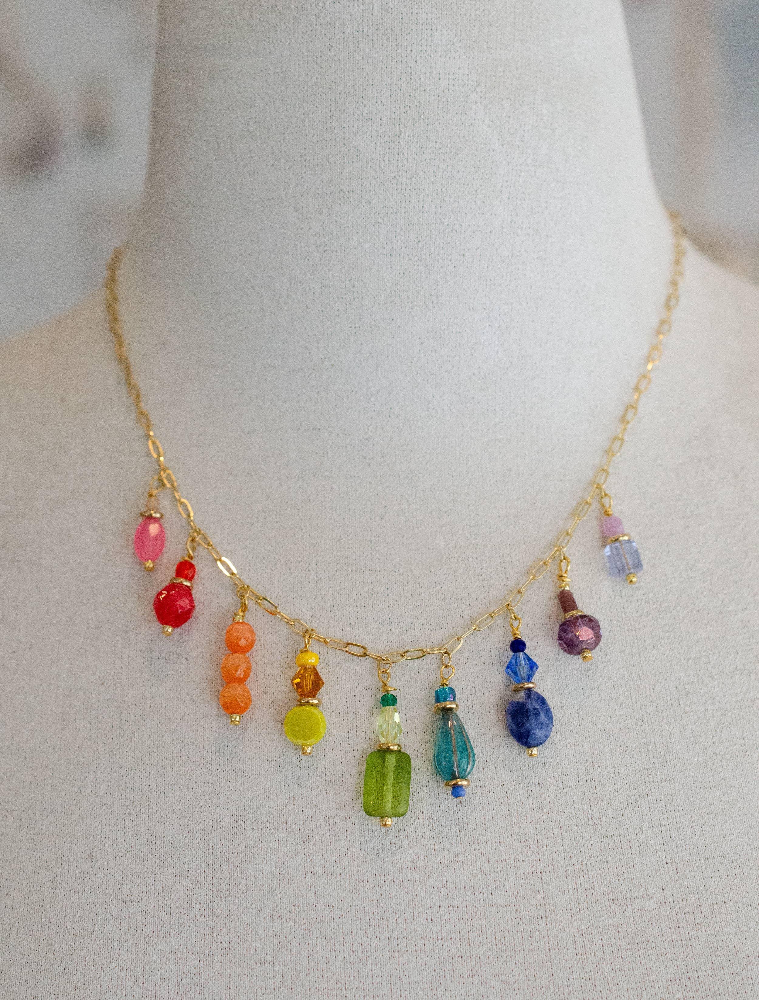 Rainbow Charm Necklace - Mosaic