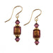 purple crystal box drop earrings