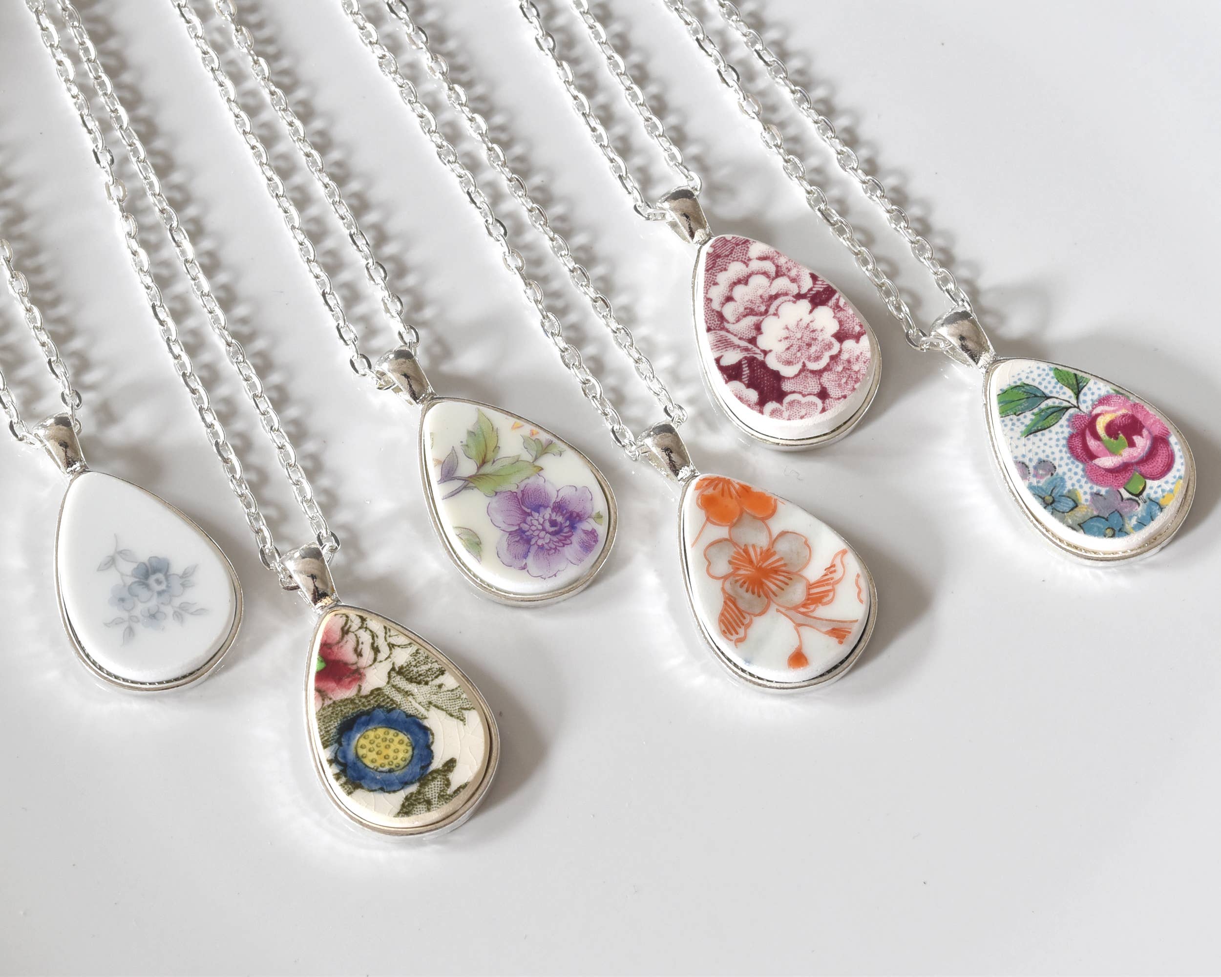 Broken Plate Teardrop Necklace  