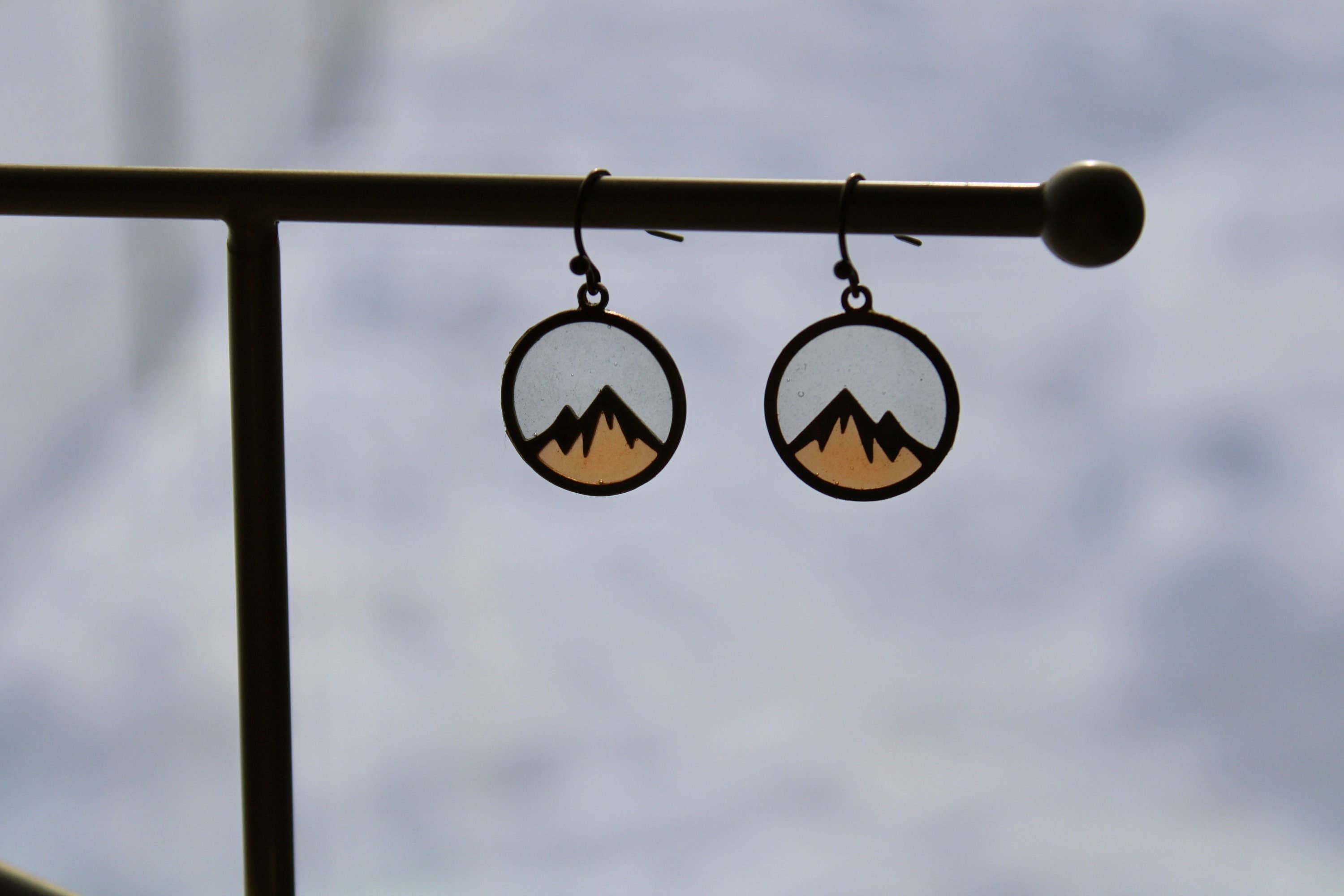 Mini Peaks // Stained Glass Resin Earrings