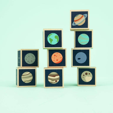 Adorable Uncle Goose Planet Blocks featuring vibrant illustrations of planets, ideal for making playtime out of this world!