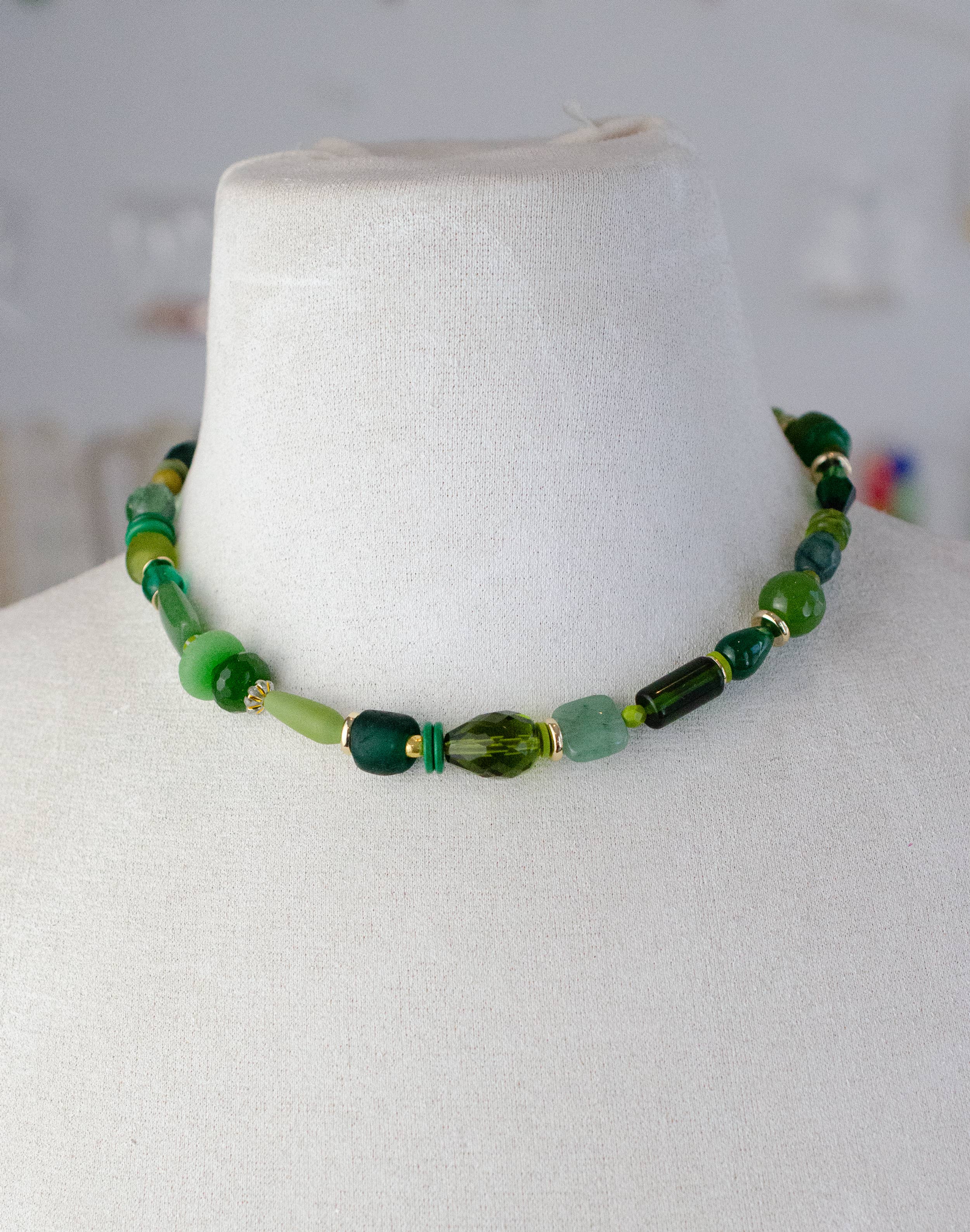Emerald Green Beaded Necklace