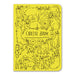 Notebook with cat illustrations and 'Note Book' text on yellow background