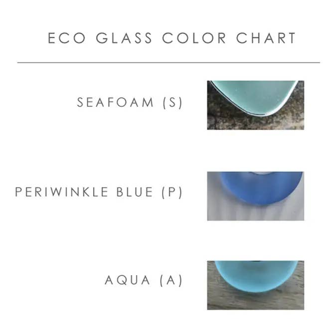 Solo Wired small Glass pendant - Eco Glass Ocean jewelry: AQUA BLUE
