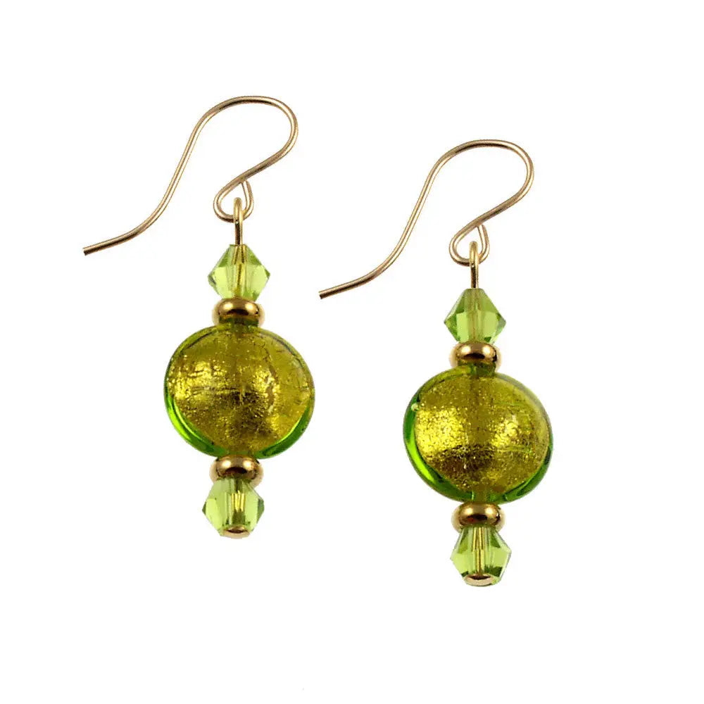 green crystal earrings