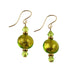 green crystal earrings