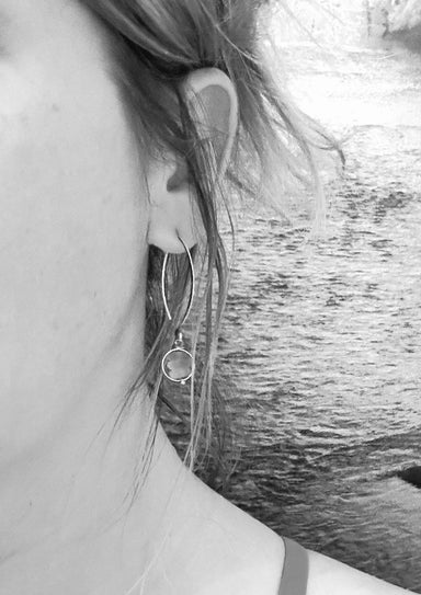 Alternate view of Antique Silver Icy Blue Sea Glass Dangles by Suzanna Garrett Designs — icy blue sea glass gives these earrings their cool hit of color