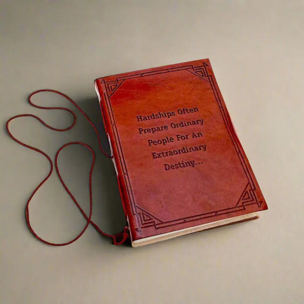 Handmade Leather Quote Journals | 5" x 7" - Unlined pages for unfettered creativity—sketch, write, or doodle like nobody's watching!