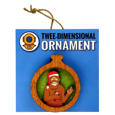 sasquatch wood ornament
