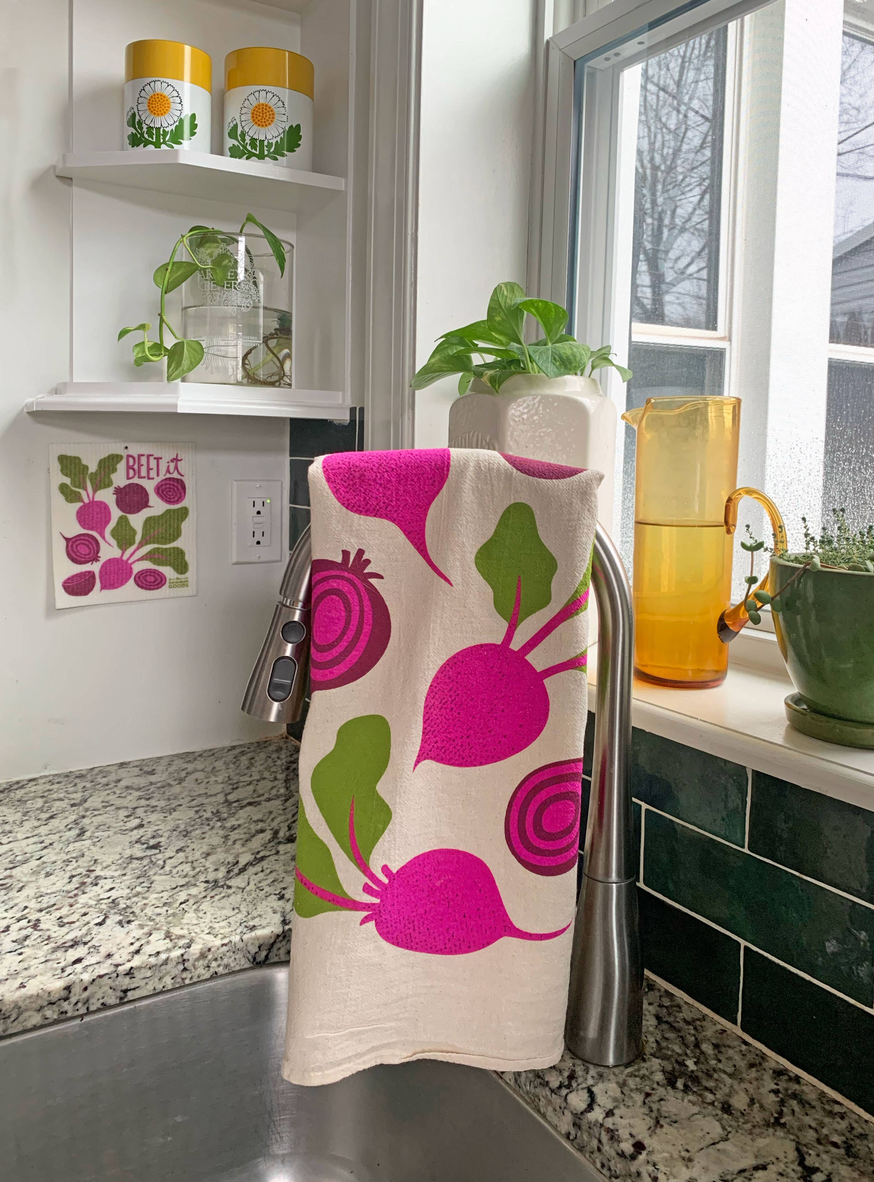 FARMERS MARKET (Beet, Pickle, Tomato) - Tea Towel Set of 3