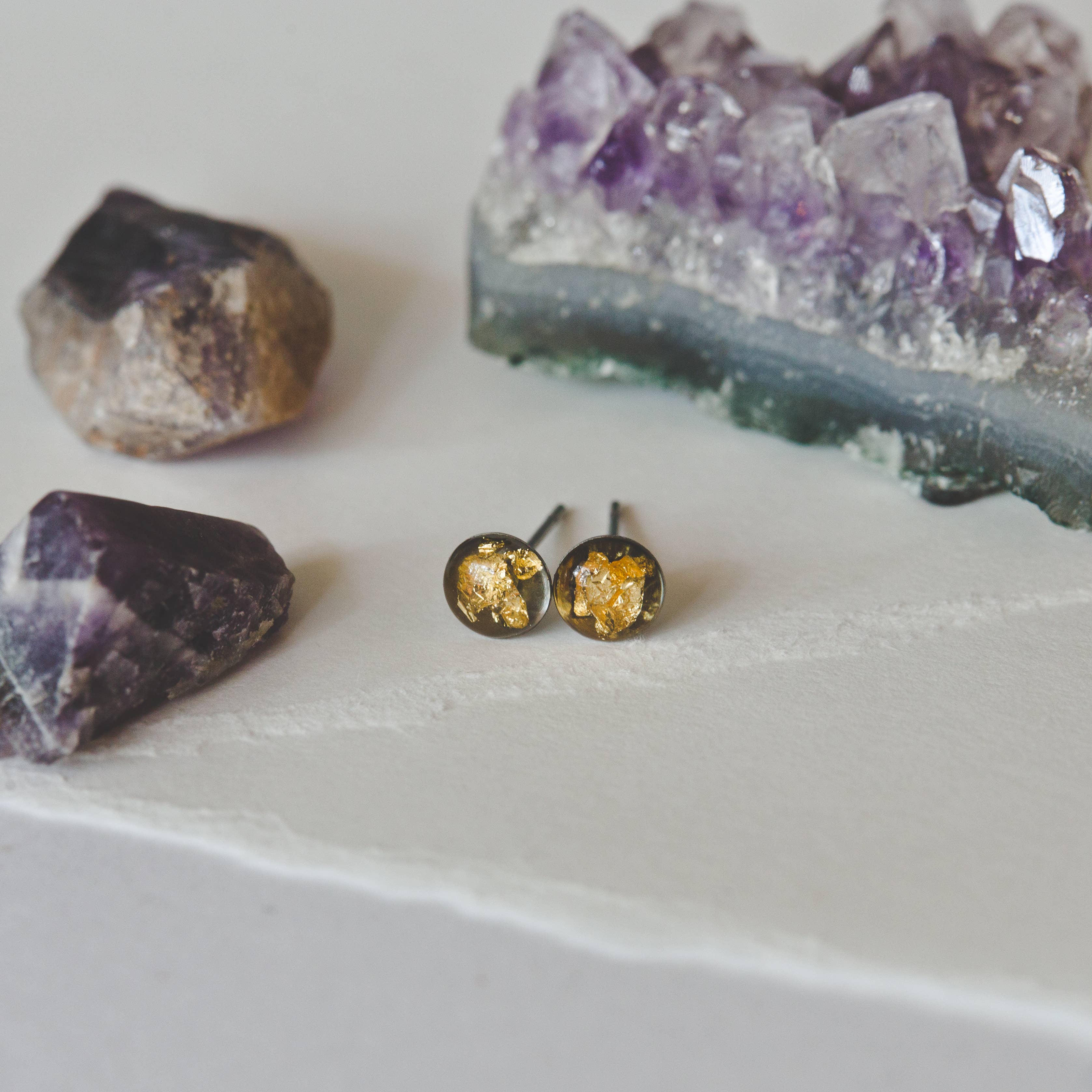 6mm Crushed Gem Post Earring: ARTIST'S CHOICE