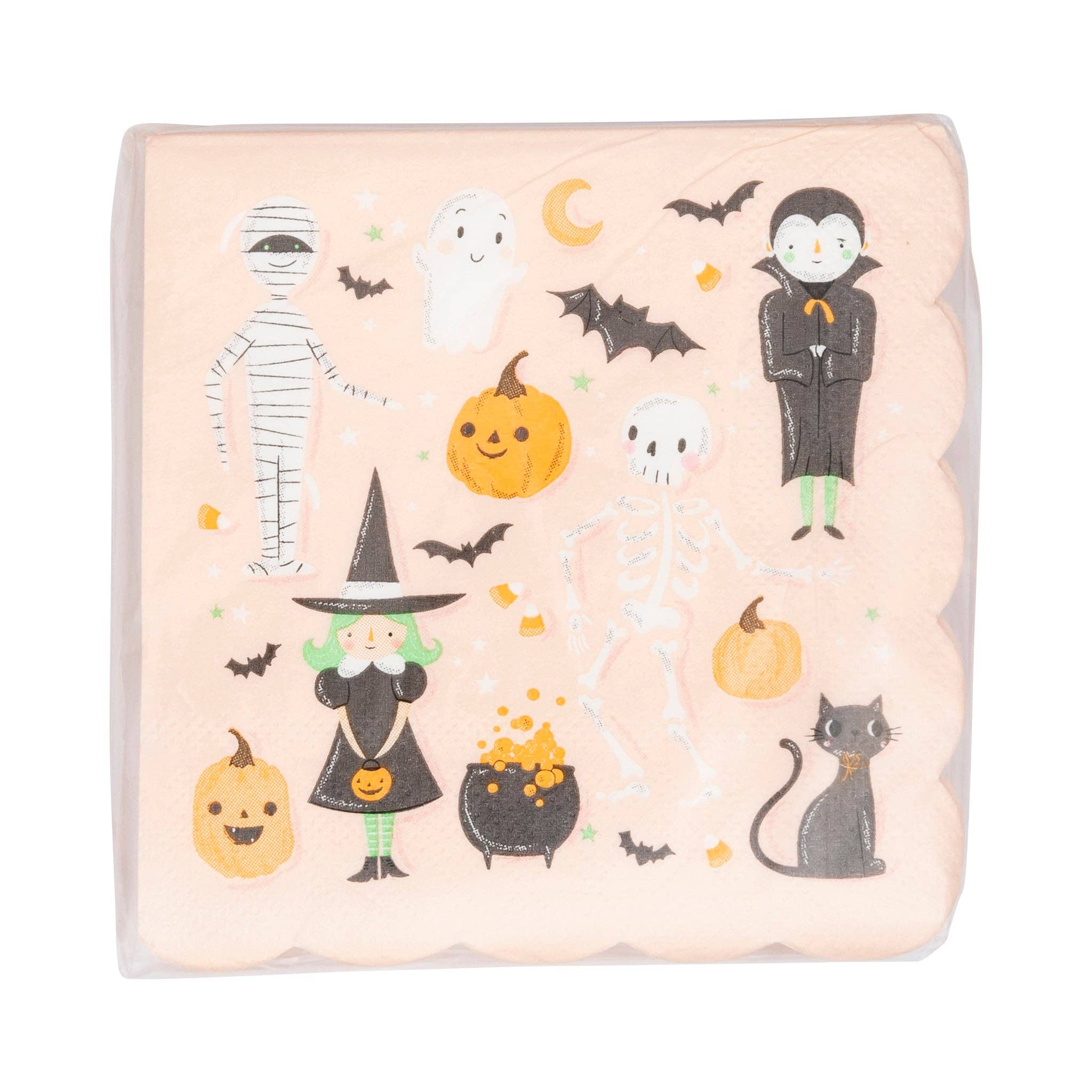 PLNP501 - Scallop Halloween Icons Cocktail Napkin