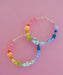 rainbow beaded hoop earrings