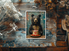 bear holding a birthday cake greeting card