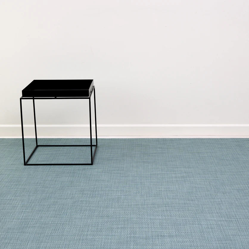 Basketweave Woven Floor Mat in Celadon color, showcasing its elegant design and durable woven material.
