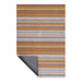 Horizon Stripe Shag Mat | Desert, highlighting its slip-resistant vinyl backing and rich color patterns.