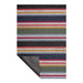 Close-up of the Shuffle Stripe Shag Mat by Chilewich, highlighting the soft looped TerraStrand yarn and durable vinyl backing.