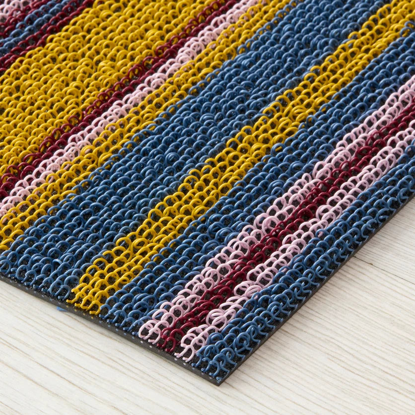 Echo Stripe Shag Mat | Dusk