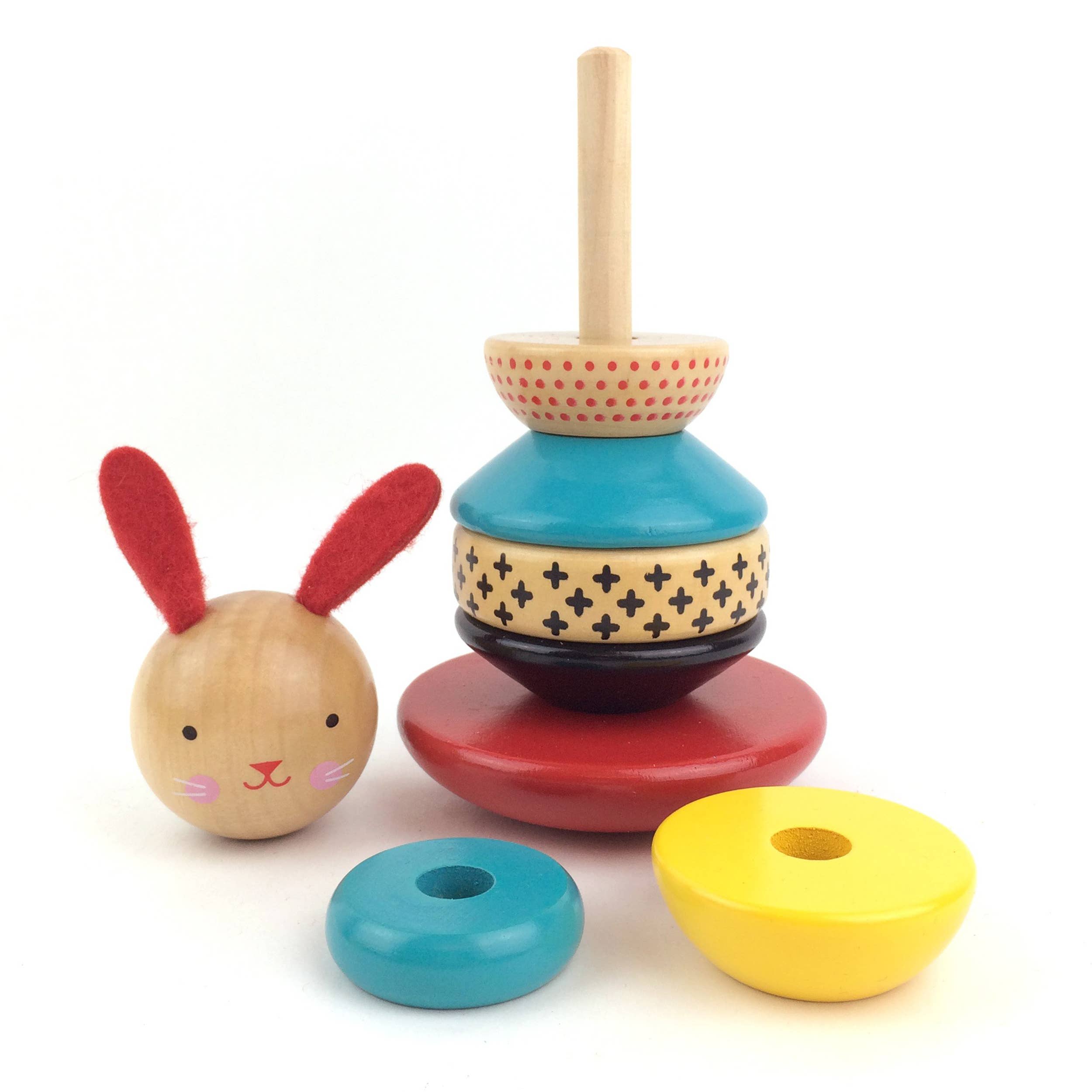 Wooden Rabbit Stacker Toy by Petit collage