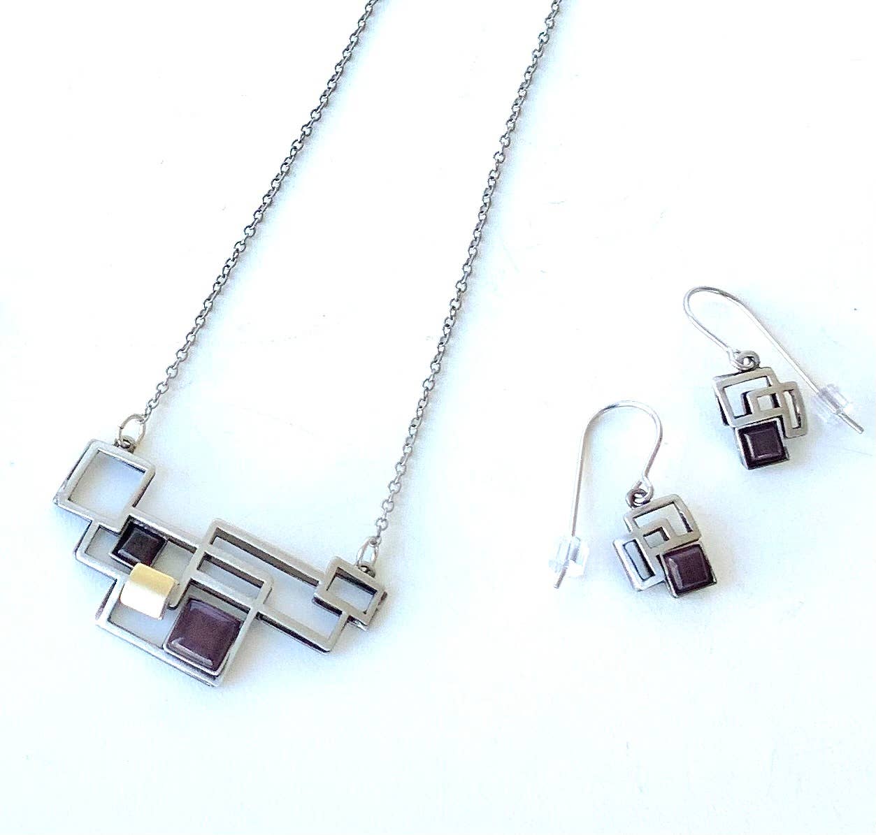 steel jewelry with mixed gemstones