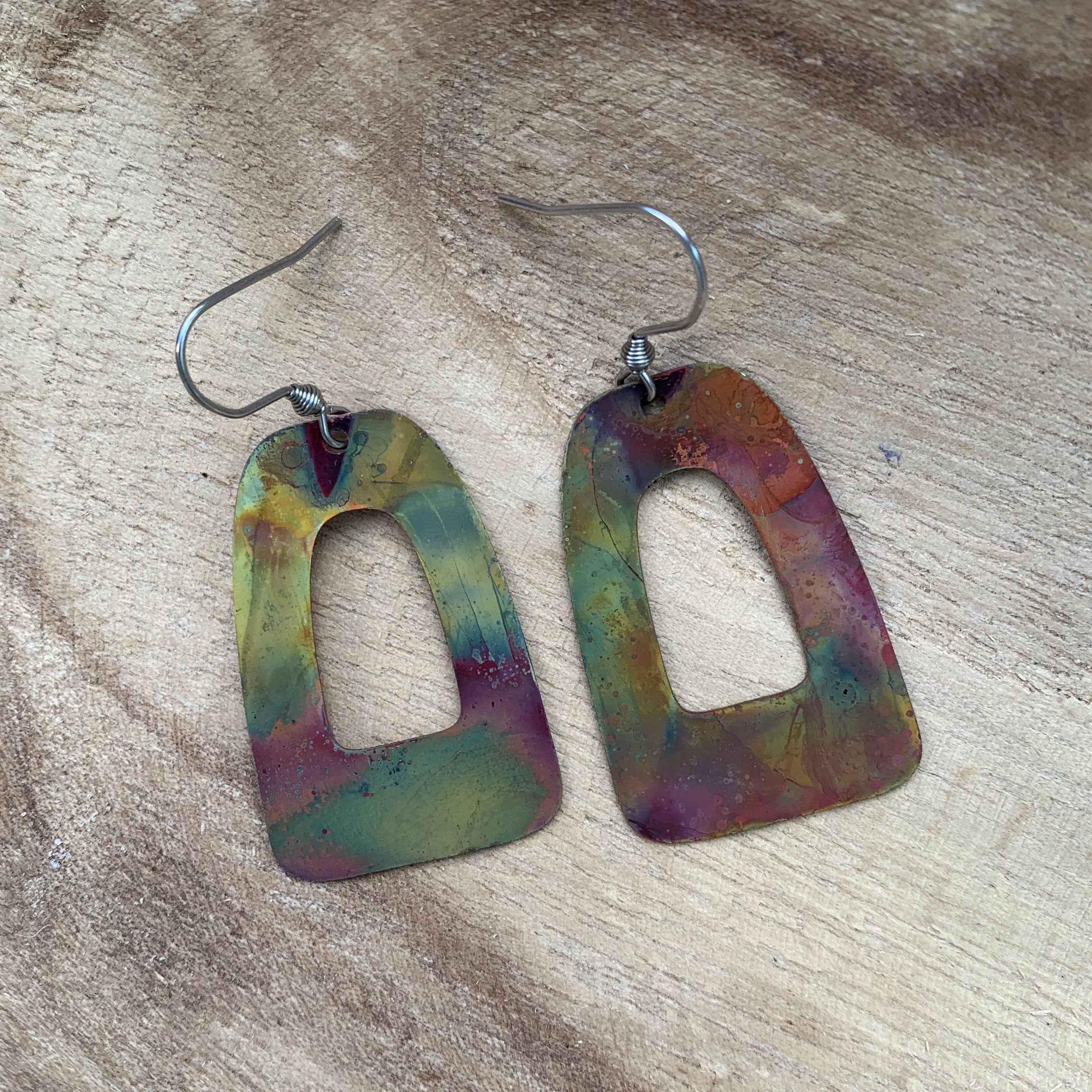 Boho Frame Copper Earrings