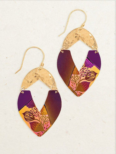 Gold and floral earrings