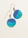 blue painted wave drop earrings