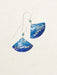 blue painted wave drop earrings
