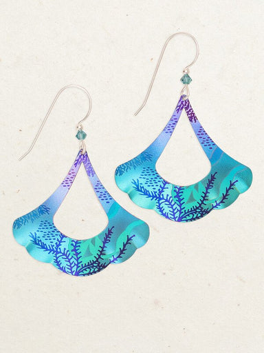 Blue scalloped earrings