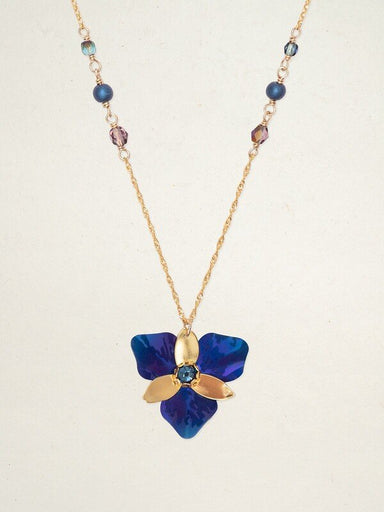 Blue petal necklace