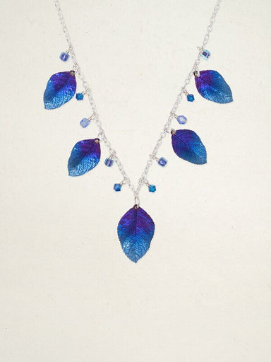 Blue leaf necklace