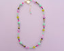 Neon beaded gold filled necklace