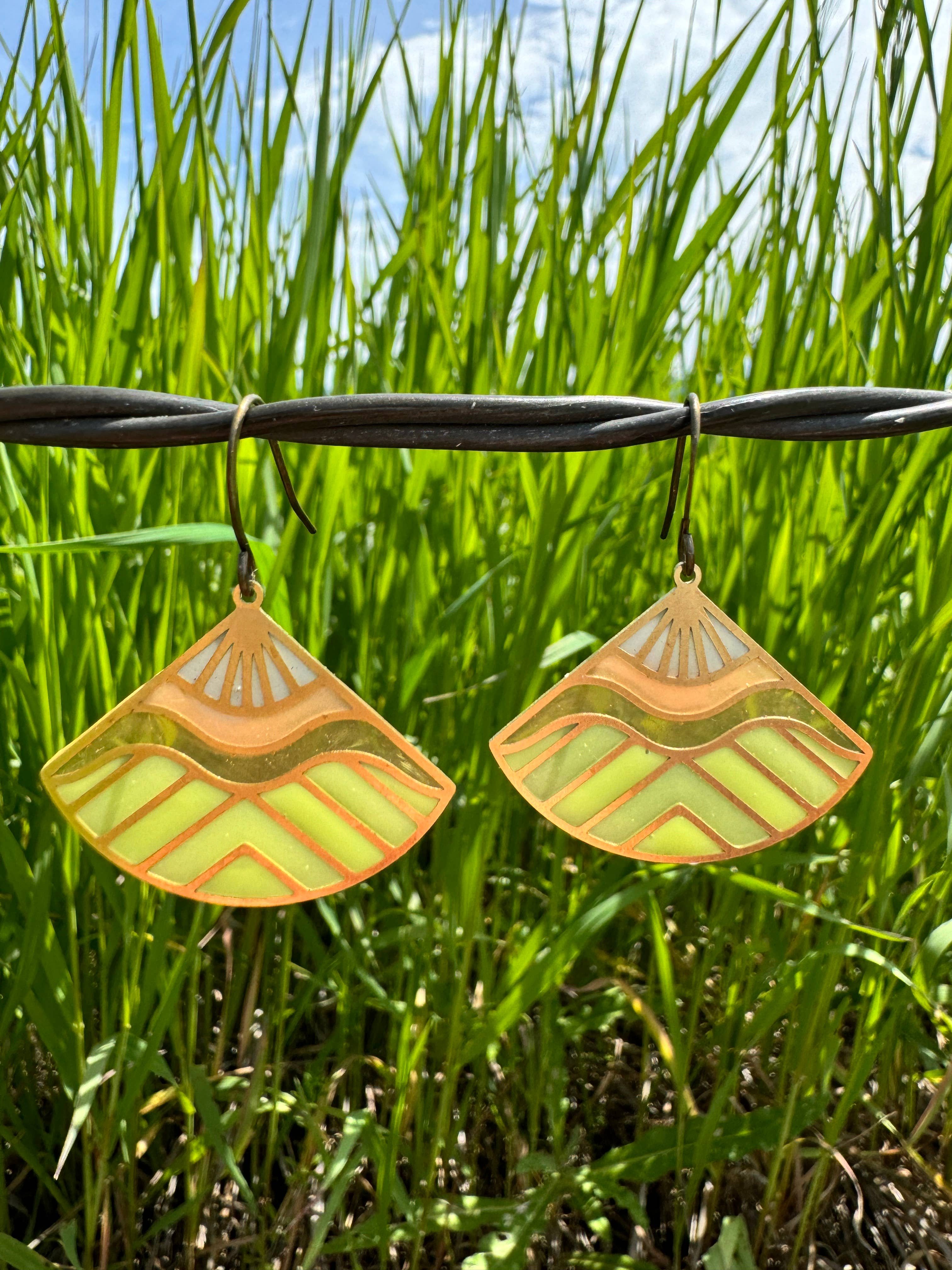 Range // stained glass resin earrings