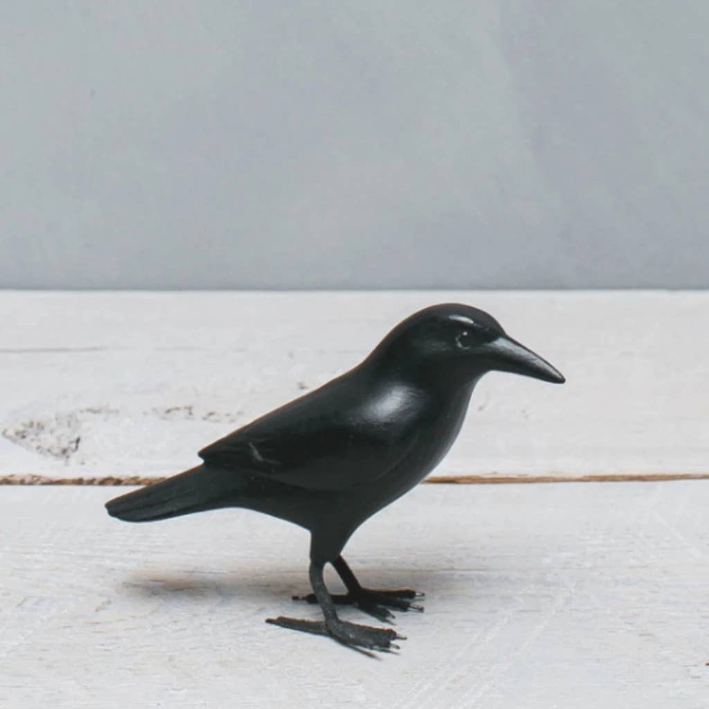 Mini Crow | Hand Carved Wood Sculpture | 3.5"H