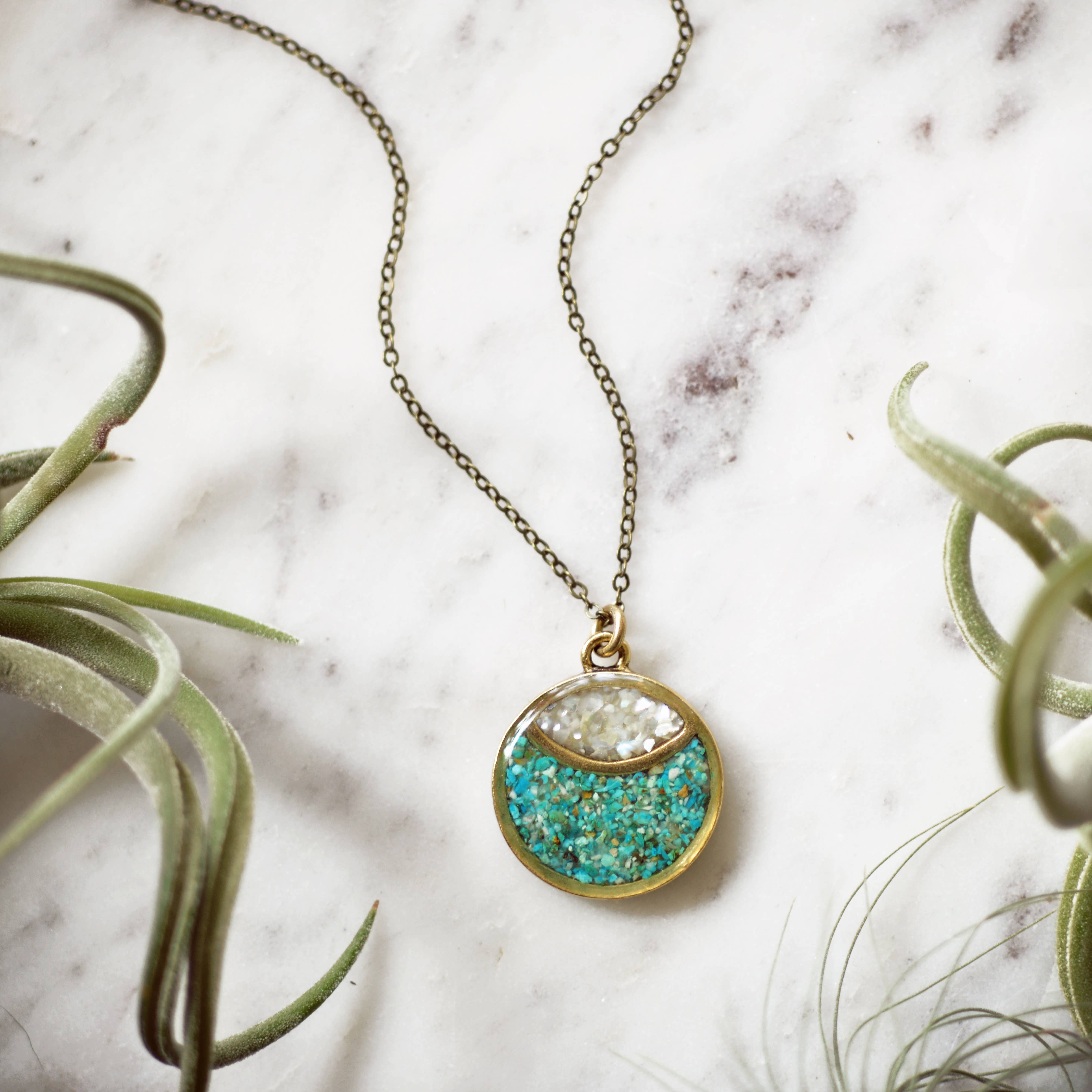 Gold Marquise Moon Eye Necklace