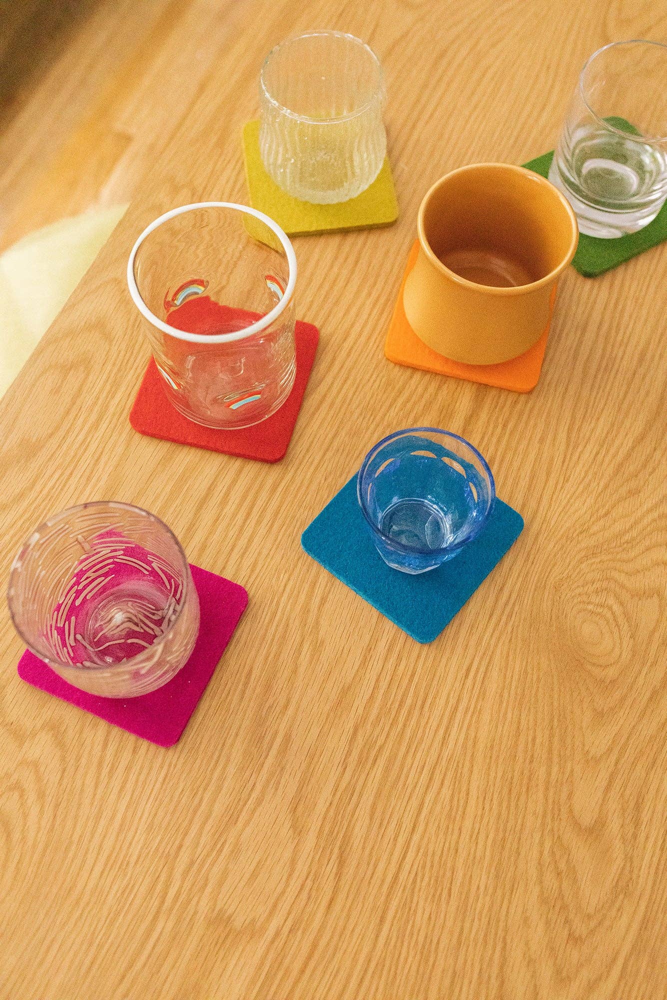 Felt Square Coasters | Set of 6 Multicolor