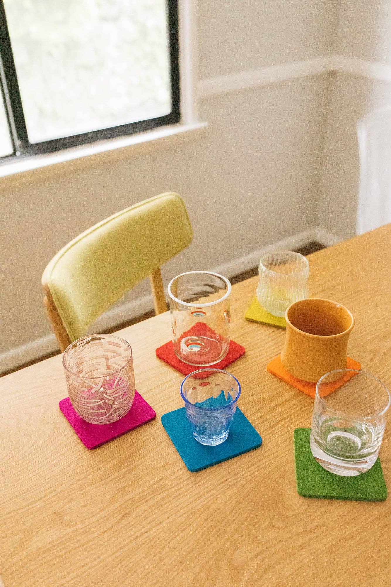Felt Square Coasters | Set of 6 Multicolor