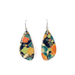 Close-up view of Floral Japanese Chiyogami earrings - Navy, showcasing high-quality Japanese Chiyogami paper and UV-cured resin finish.