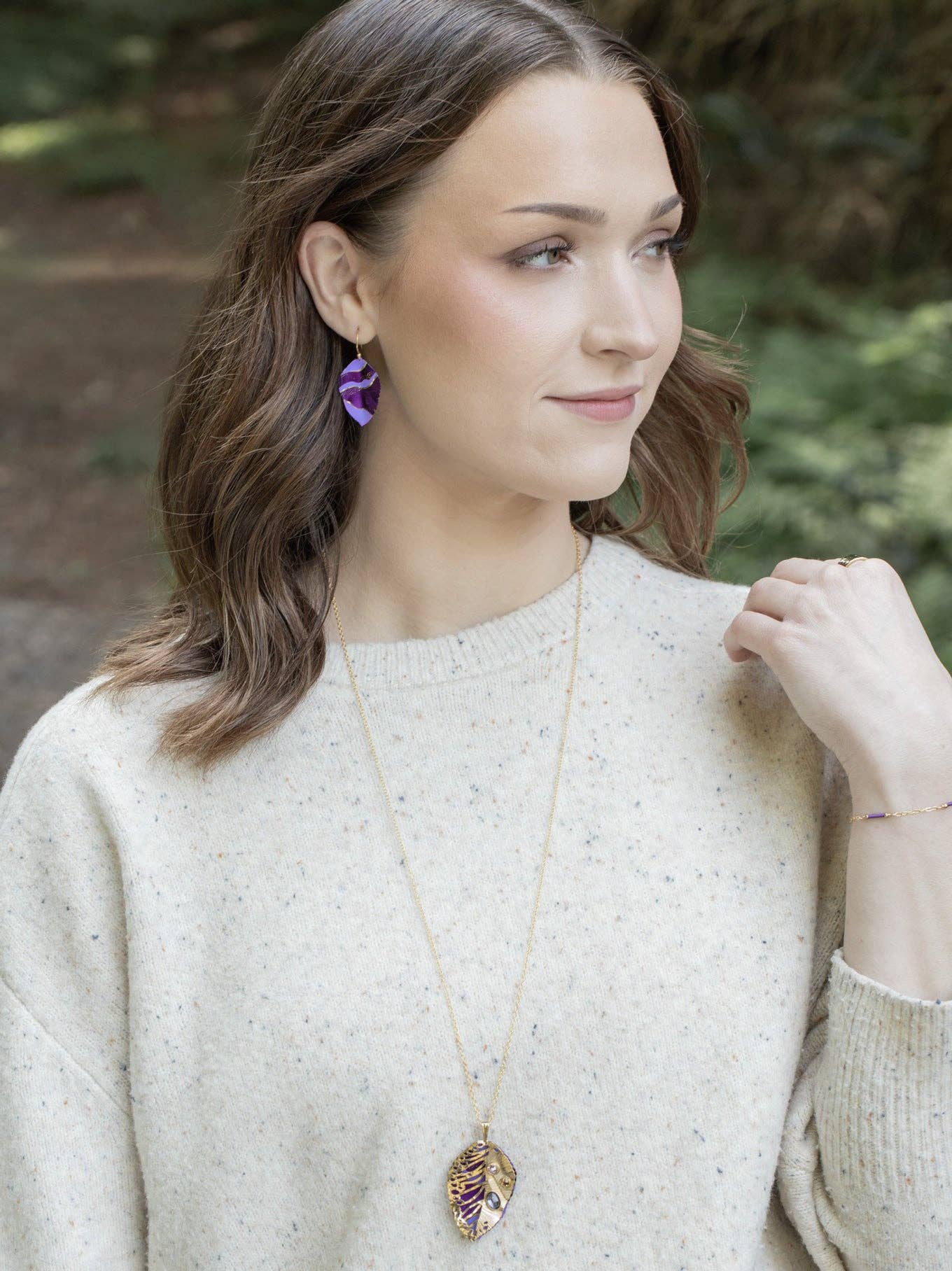Eccentric Elm Earrings by Holly Yashi, showcasing a bold niobium design that screams elegance while also whispering 'look at me!'
