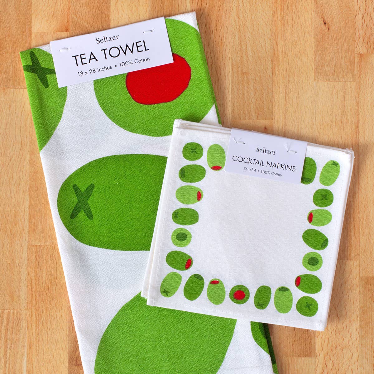 Green Olives Tea Towel