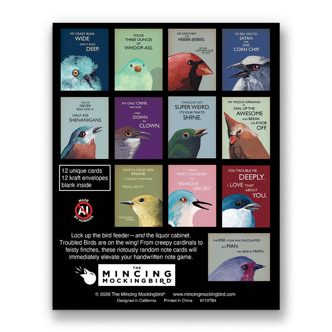 Troubled Birds #4 boxed greeting card set by Matt Adrian, additional product view