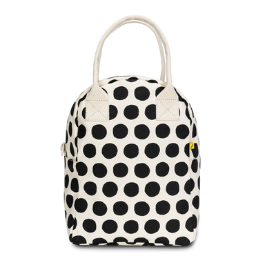 black and white polk a dot lunch bag