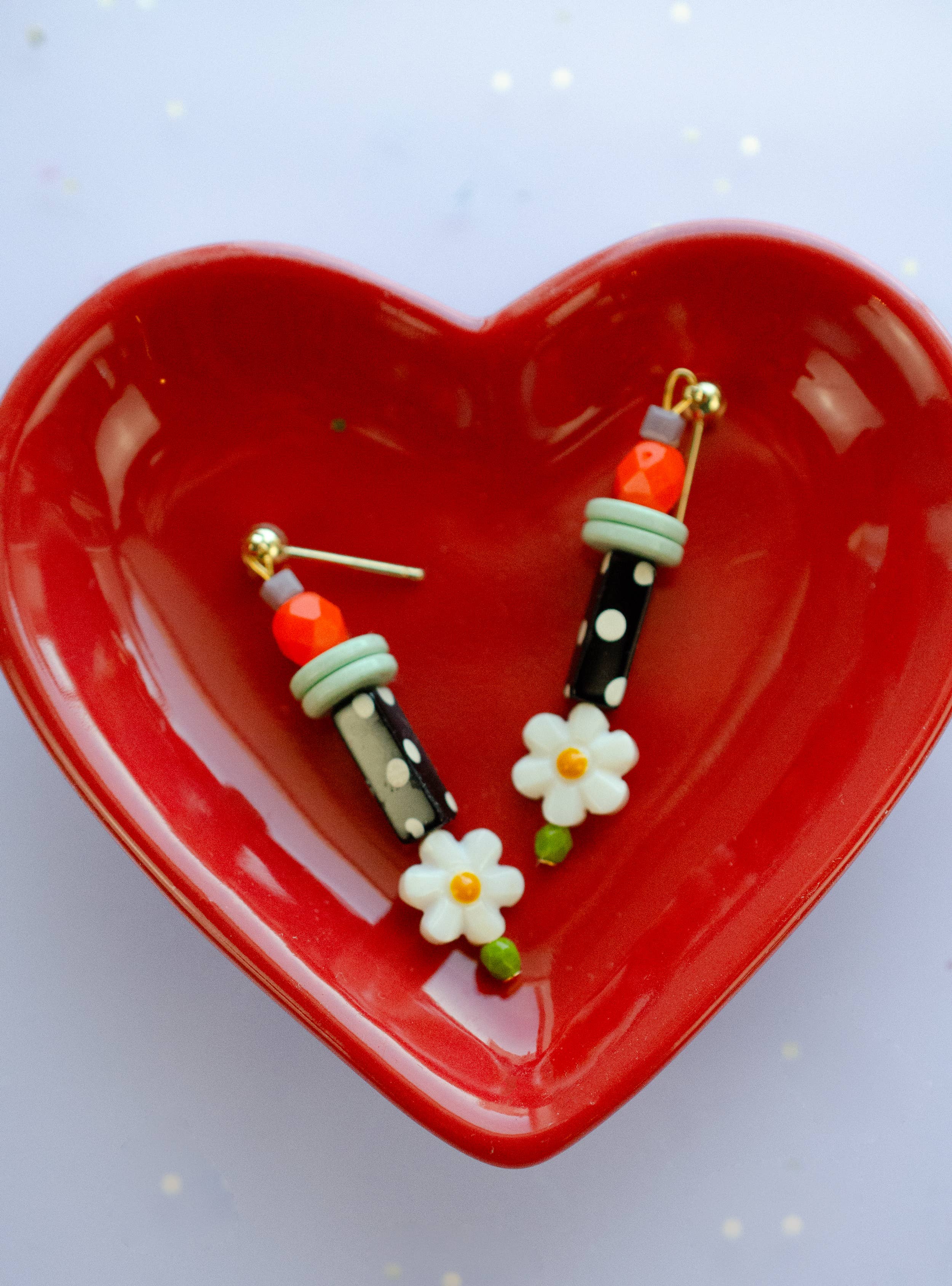 Black and White Polka Dot Earrings