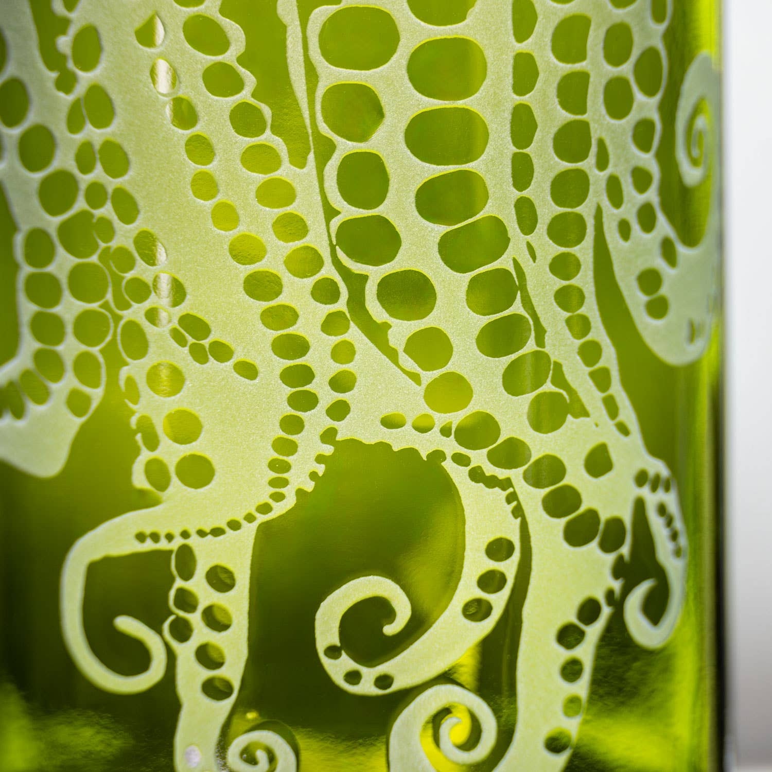 Upcycled Oscar Octopus 12oz Dark Green Repurposed Tumbler