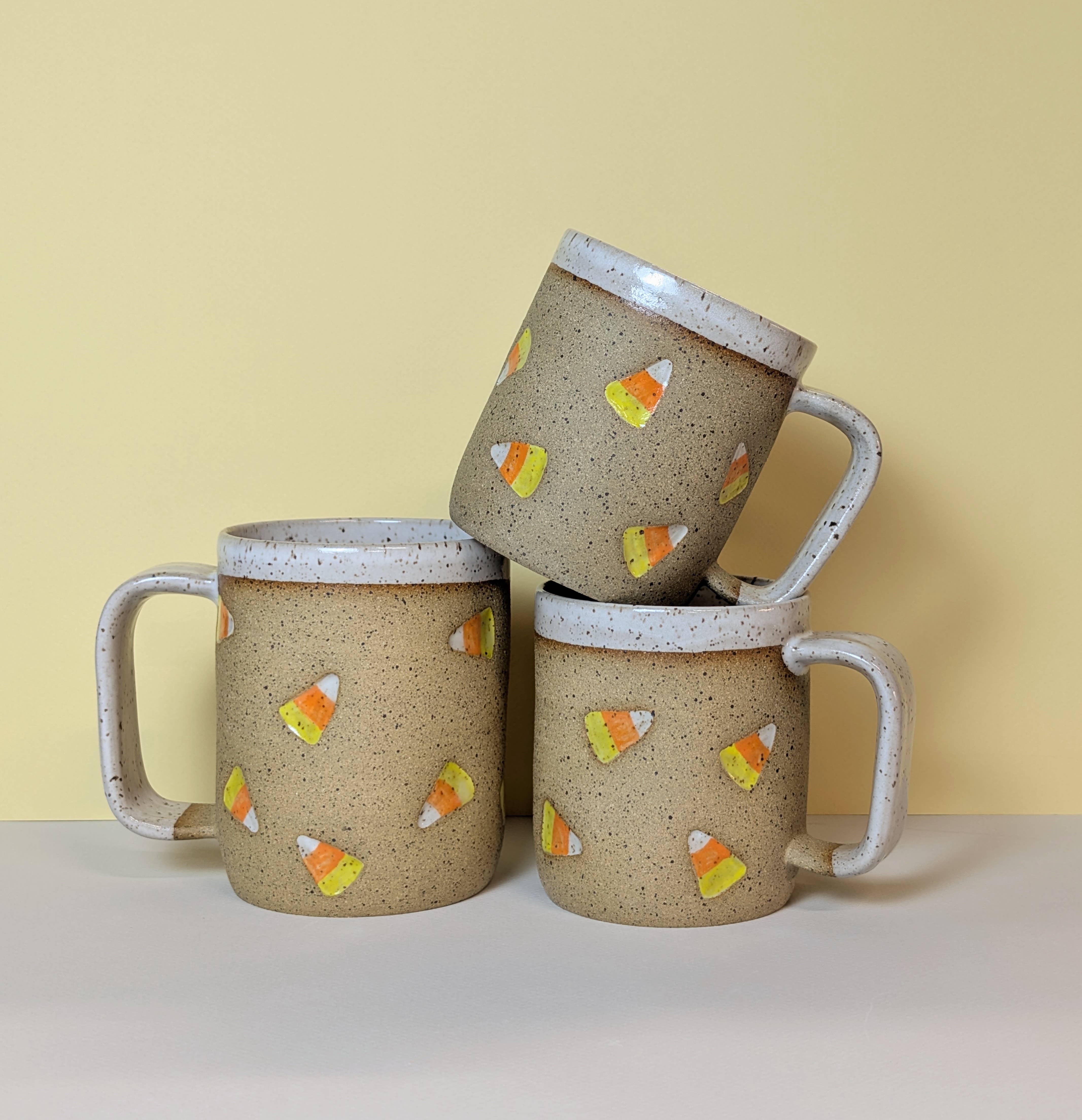 Ceramic Mug in Candy Corn Stamp