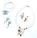 wire necklaces and earrings featuring mixed beads and acrylic gemstones
