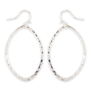 oval hammered silver hoop earrings 
