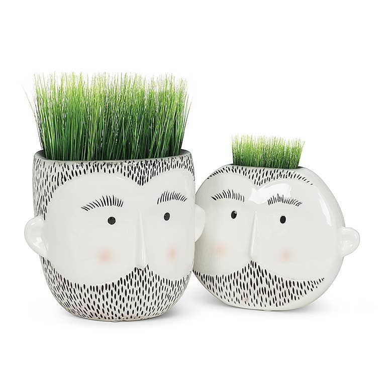 Bearded Man Planter-6.5"H-653