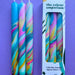 Colorful marbled candle trio from The Colour Emporium, handmade and unique dip dyed candles, perfect for home decor and gifts.